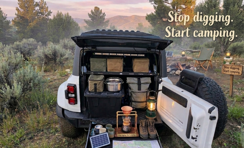 Setting up the back of the Bronco: TrailDeck plus the C1410 drawer and basket combo