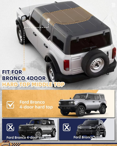 Soft Top Window Storage Bag For Ford Bronco 4 Door 2021-2025 – Waterproof Organizer