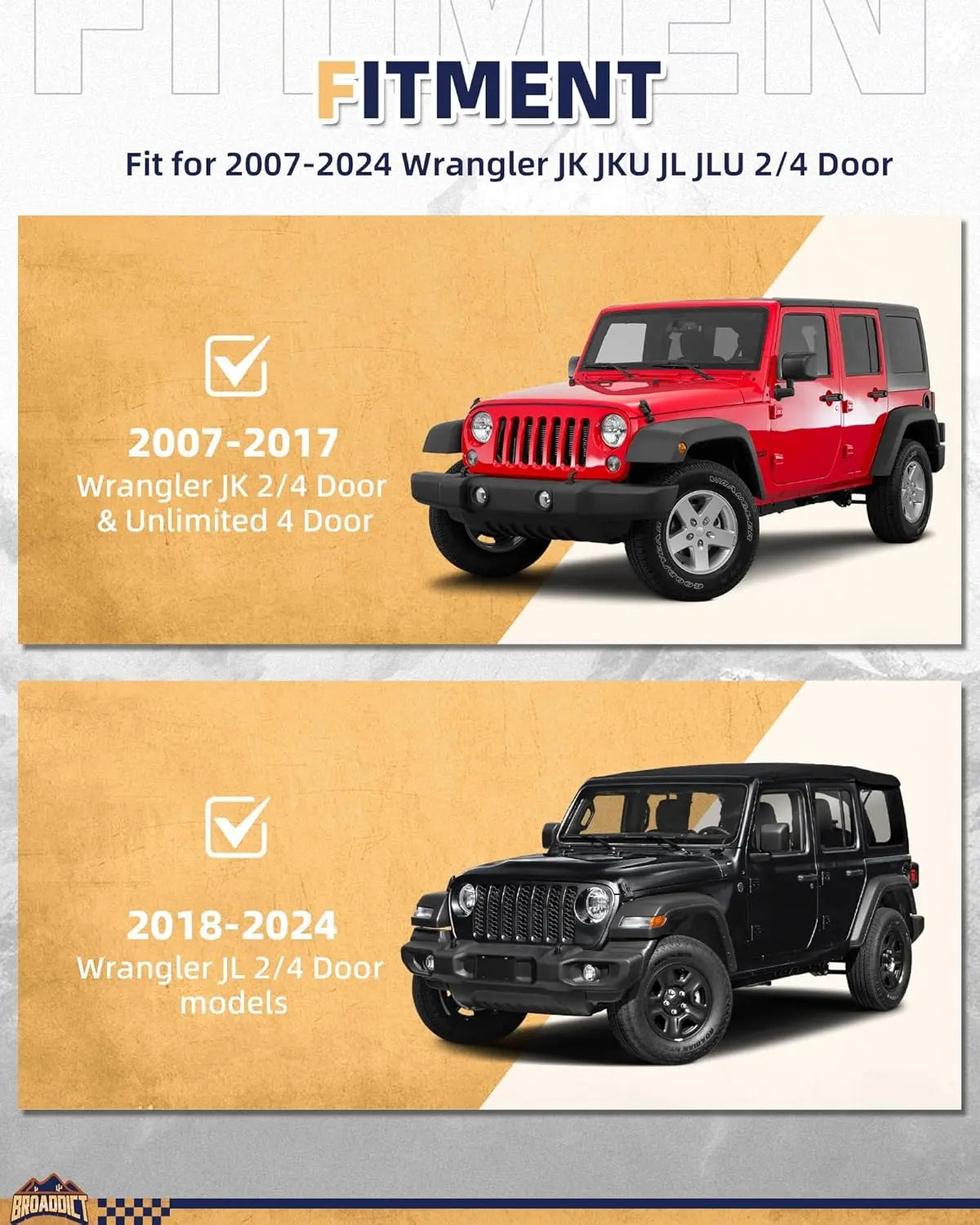 Rear Door Tailgate Table for Jeep Wrangler JK JKU JL JLU 2007-2025 2/4 Door - BROADDICT