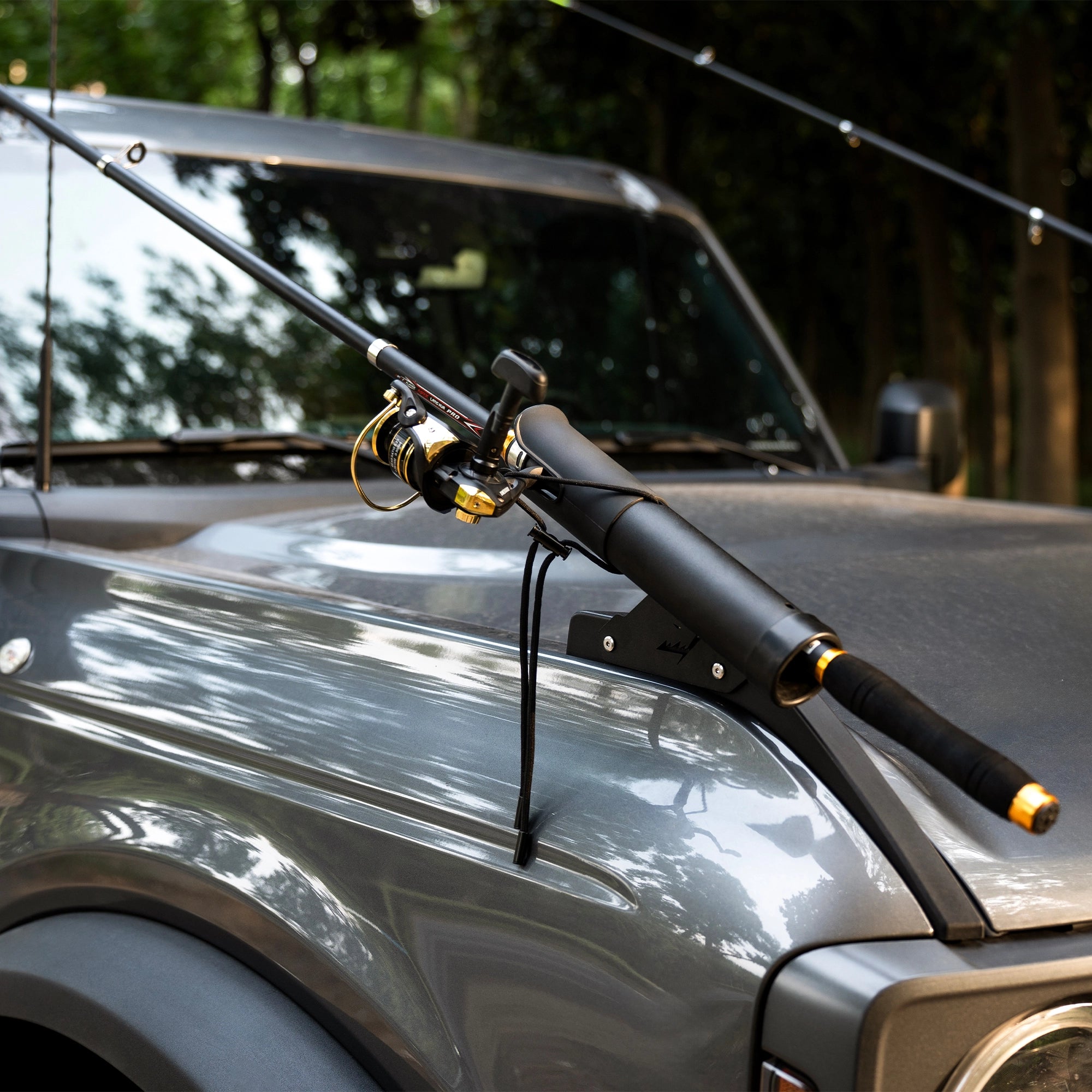 Off-Road Fishing Rod Holder, Double Rod Kit with 2 Holders fit for 2021+ Ford Bronco 2/4 Door-4