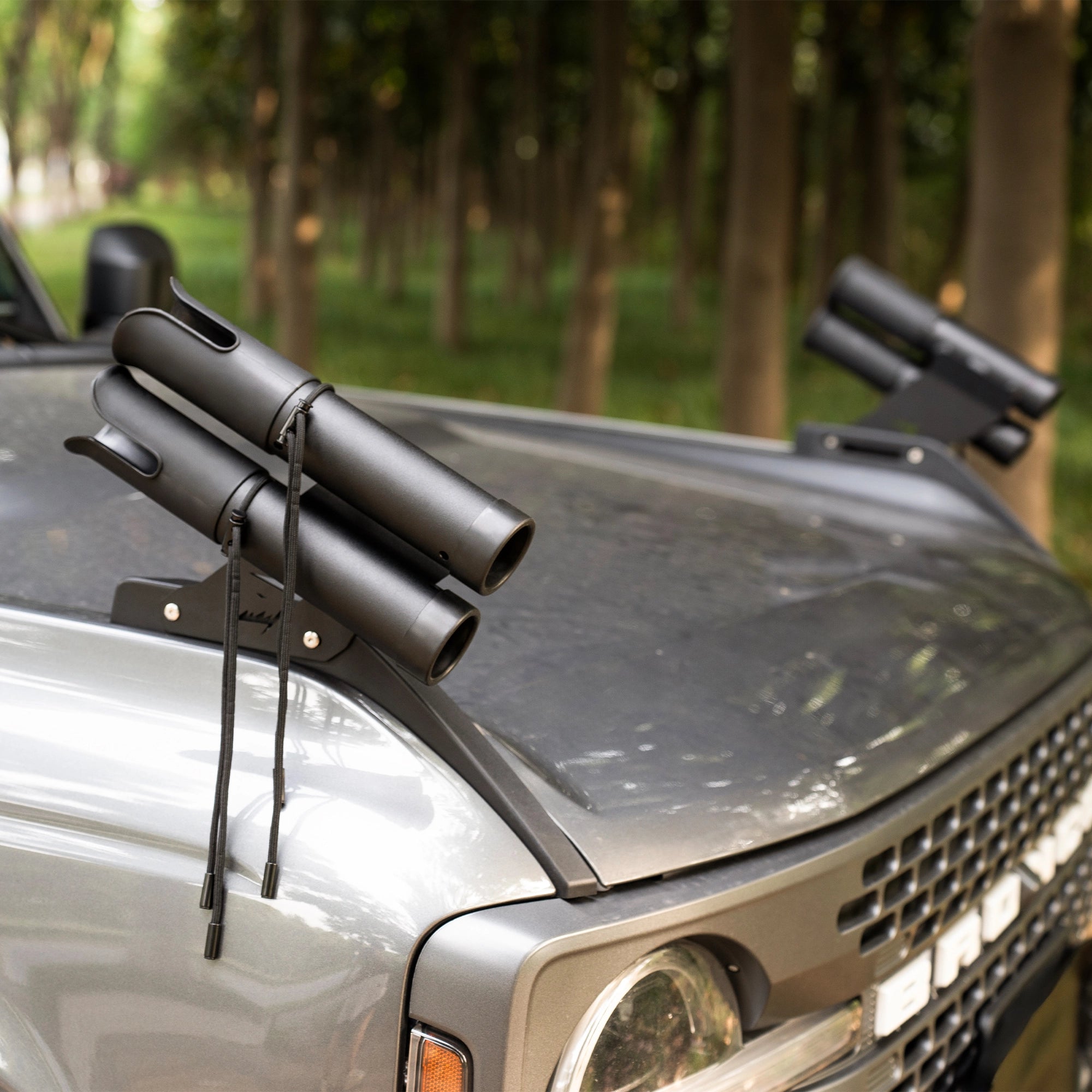 Off-Road Fishing Rod Holder, Double Rod Kit with 4 Holders fit for 2021+ Ford Bronco 2/4 Door-9