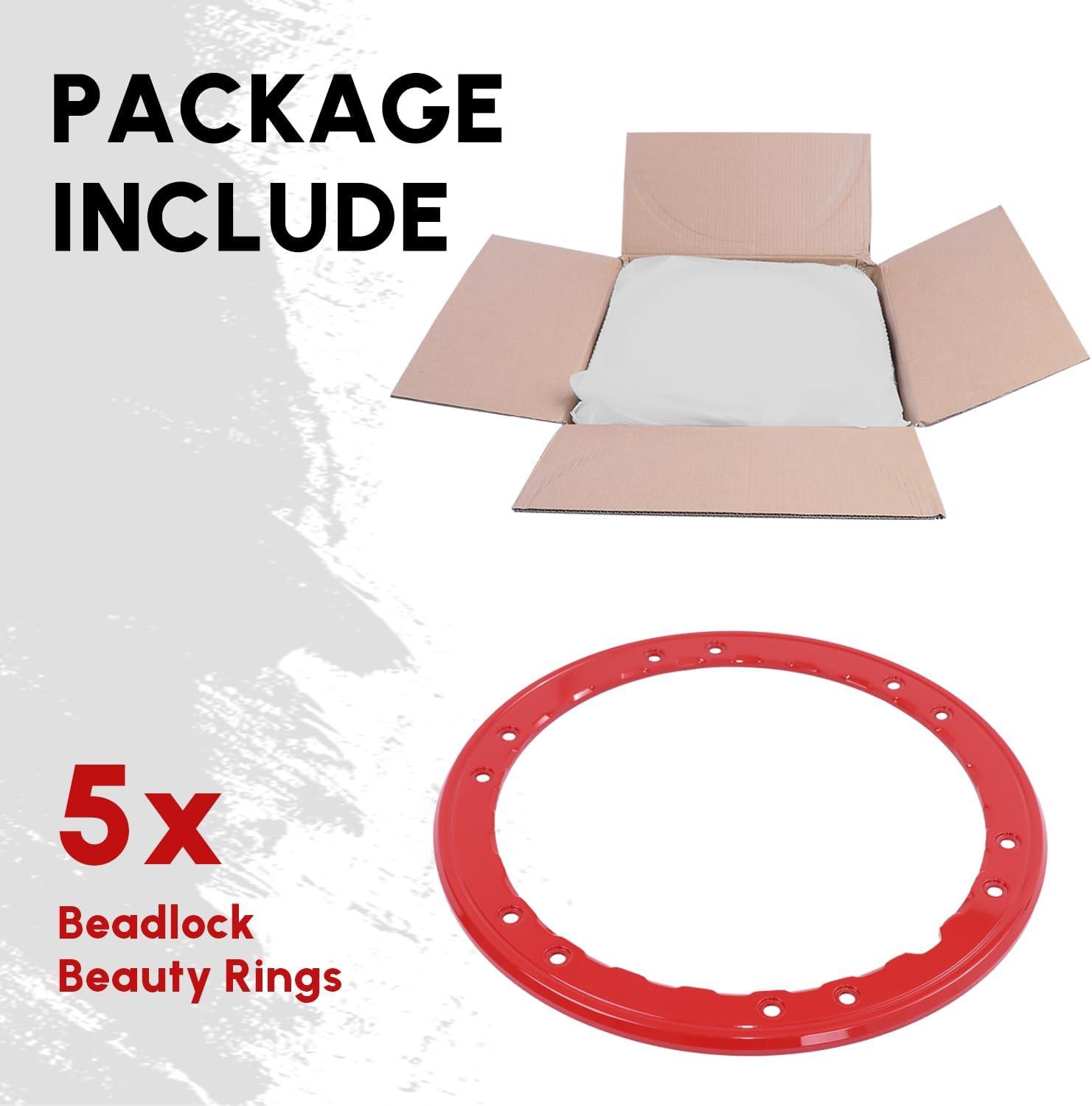 5X Bead Lock Trim Red Rings Kit - BROADDICT