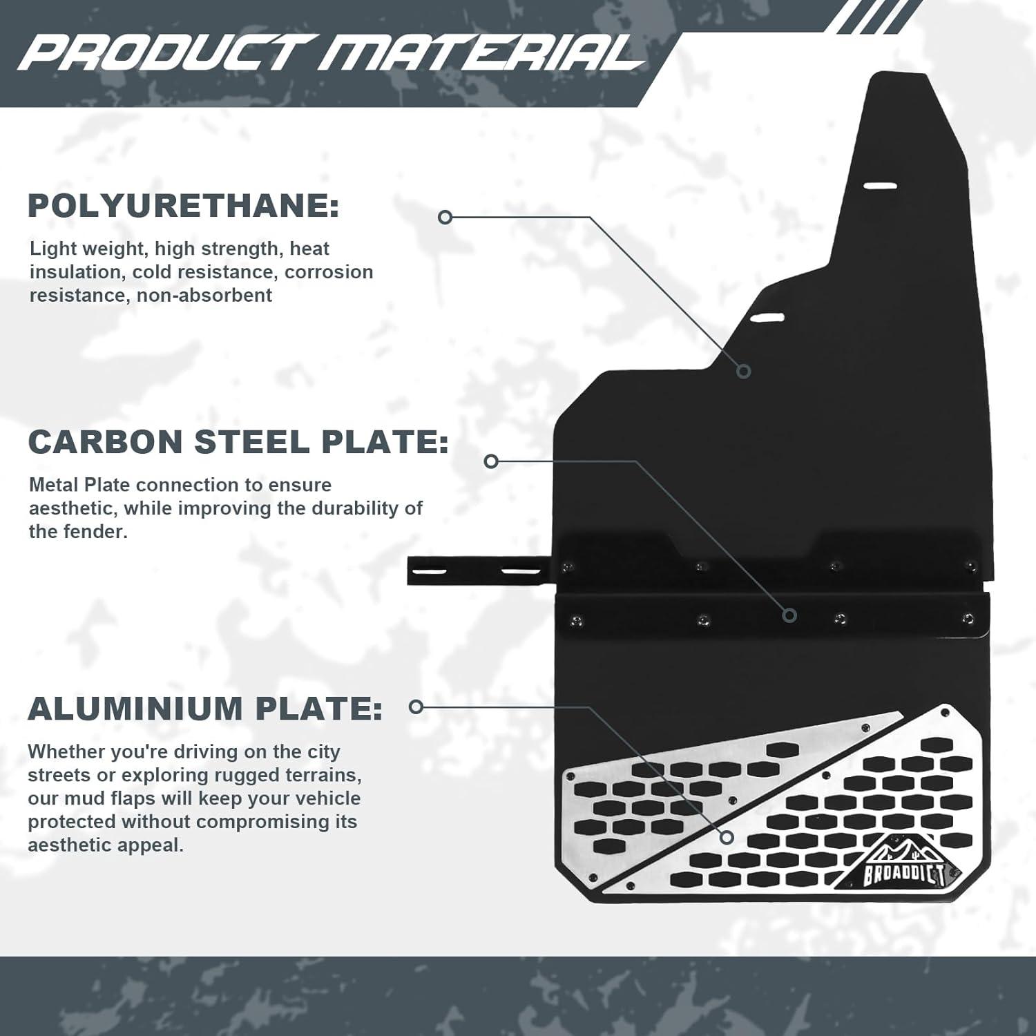 2X Rear Mud Flaps Splash Guards - BROADDICT