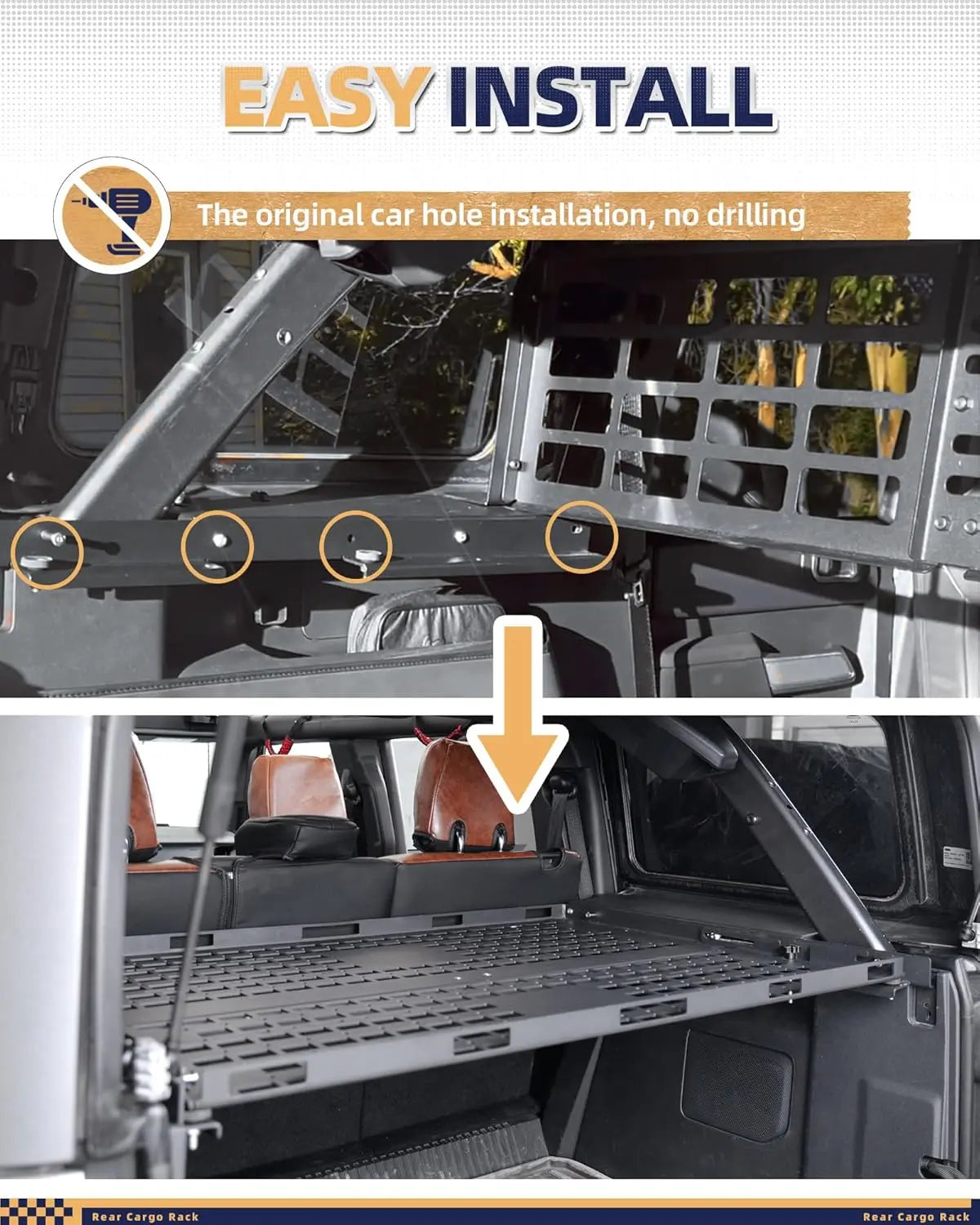 Foldable Cargo Basket Rack for 4 Door Hardtops - BROADDICT