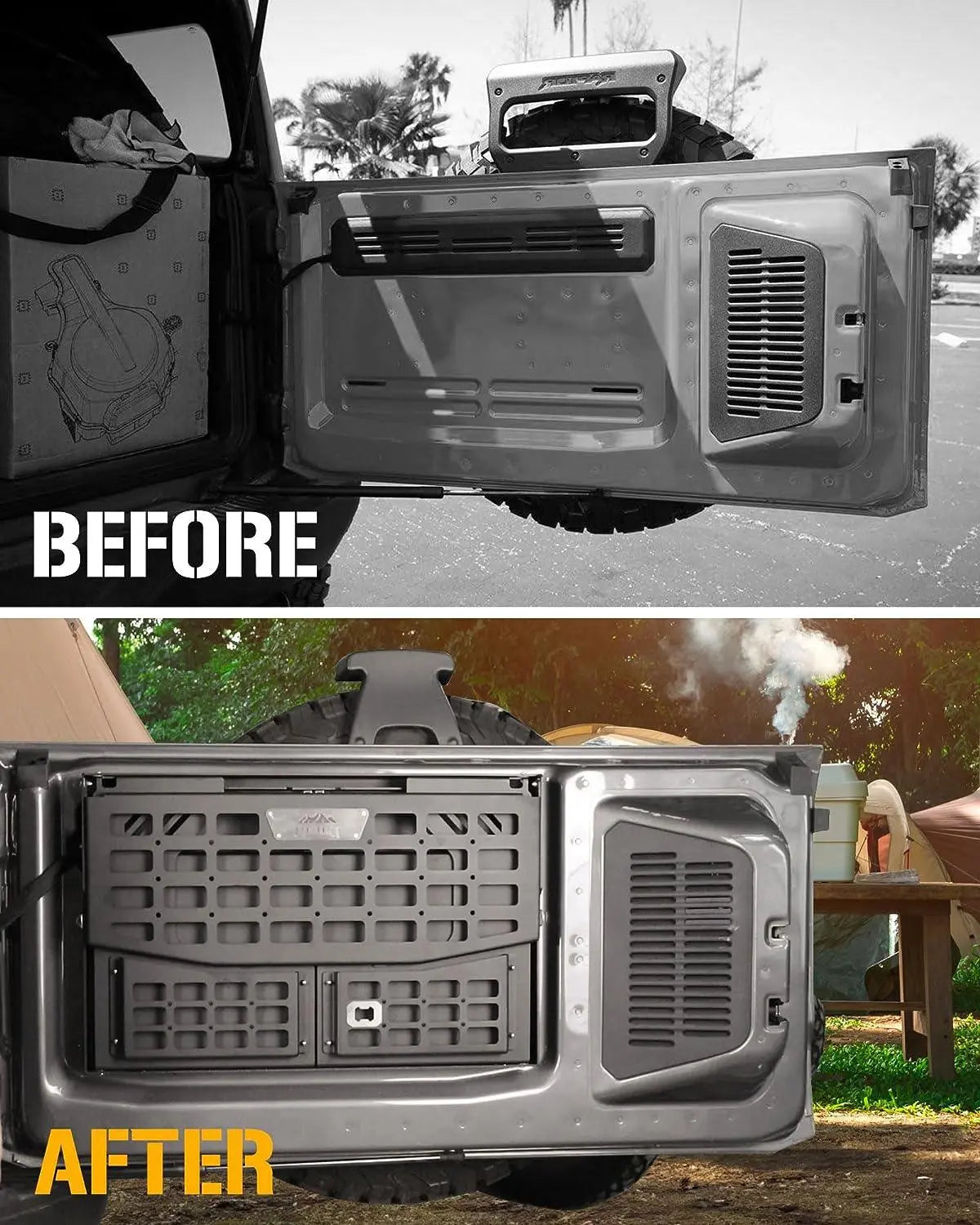 Rear Door Tailgate Table and Molle Panel - BROADDICT