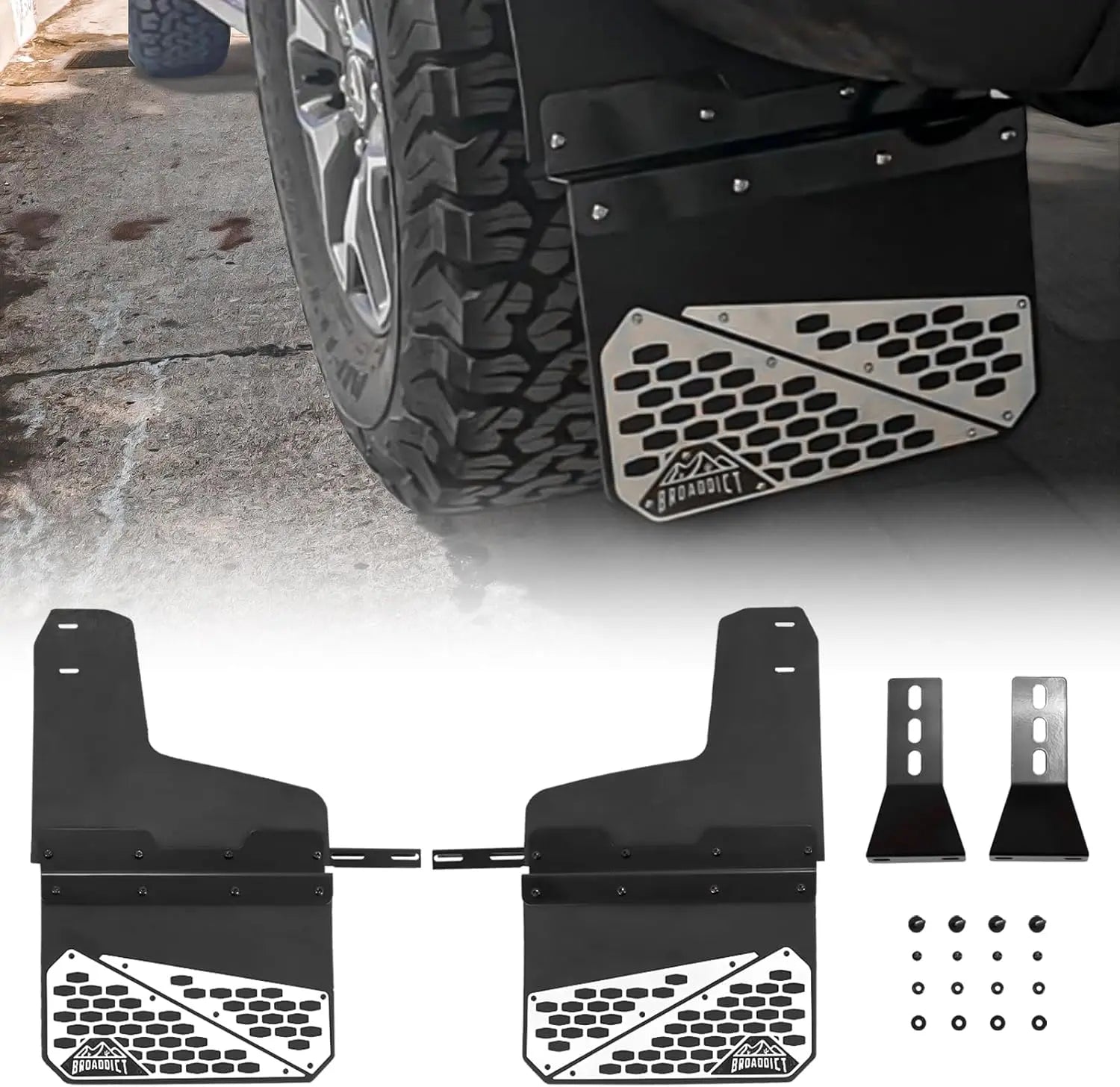 2X Rear Mud Flaps Splash Guards - BROADDICT