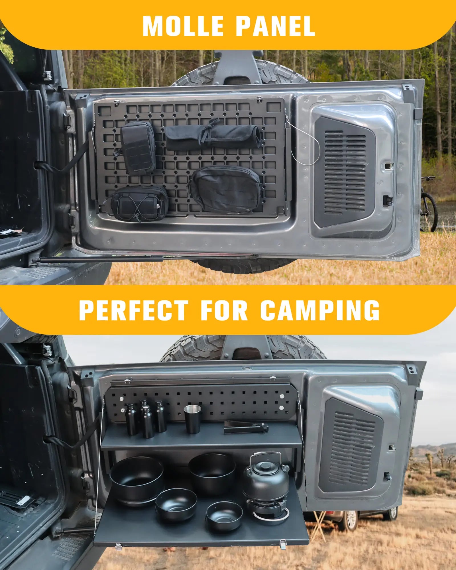 Rear Door Tailgate Table and Molle Panel - BROADDICT