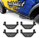 BROADDICT 4PC Side Steps Fit for 2021-2026 Ford Bronco 4-Door with OEM Rock Rails, Add-On Steps with Upgraded Anti-Rust Finish