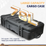 MGS 141 Quart Waterproof Cargo Case with Resting Kit & Inside Molle Panel Travel Assist Tires - BROADDICT