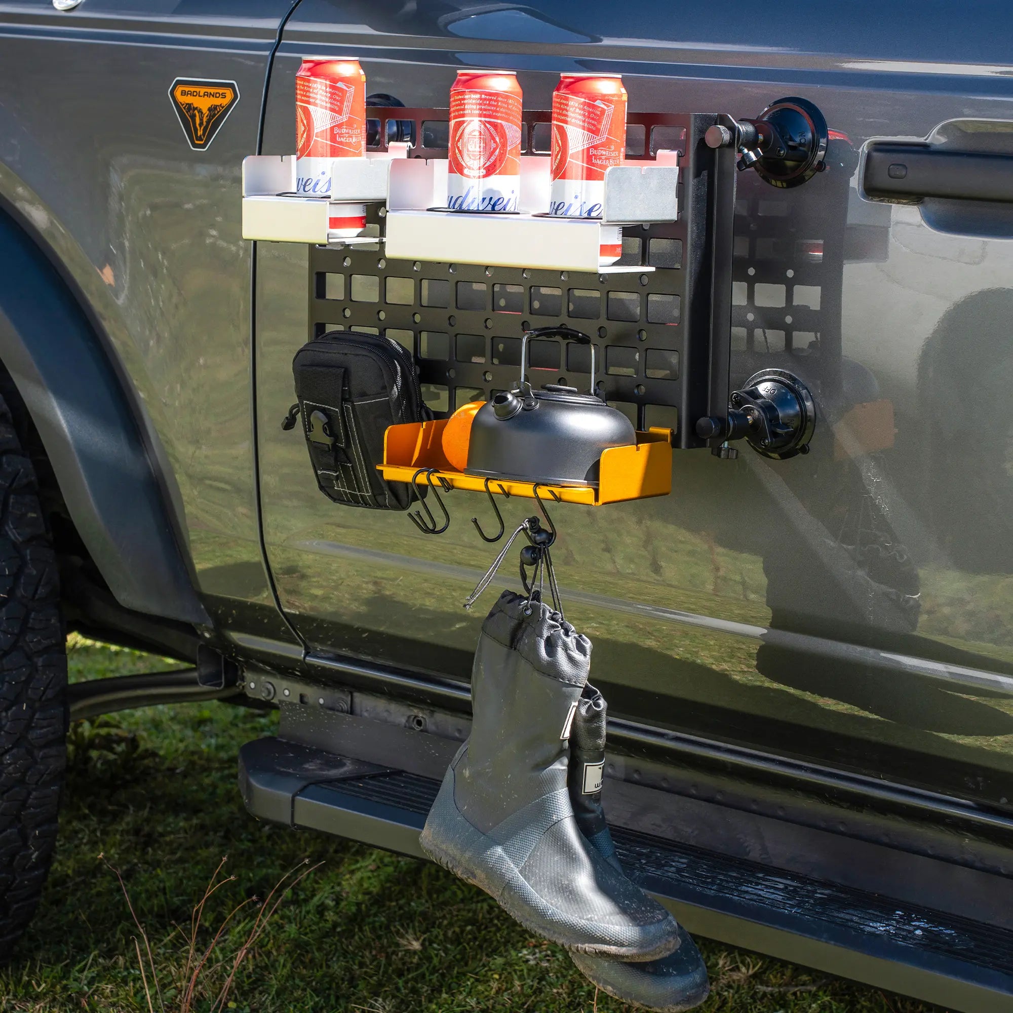 Broaddict Magnetic Gear Tray Set with MOLLE Panel for Outdoor Cooking