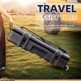 MGS 141 Quart Waterproof Cargo Case with Outside & Inside Molle Panel Travel Assist Tires - BROADDICT