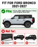 BROADDICT Side Steps Fit for 2021-2026 Ford Bronco 4-Door with OEM Rock Rails, Add-On Steps with Upgraded Anti-Rust Finish