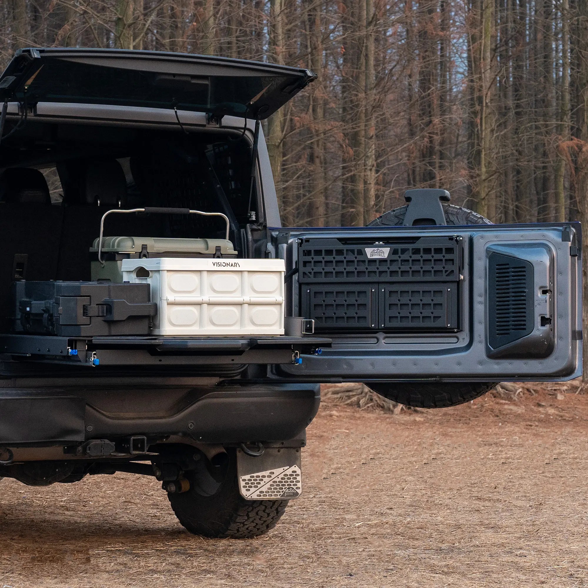 Broaddict TrailDeck Slide Out Tailgate Drawer for Daily Storage, Camping, Overlanding